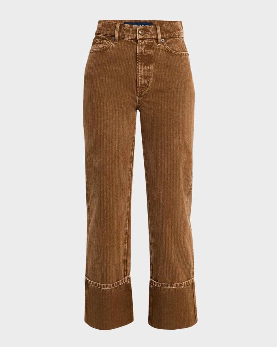 Dylan High-Rise Straight Cuffed Jeans